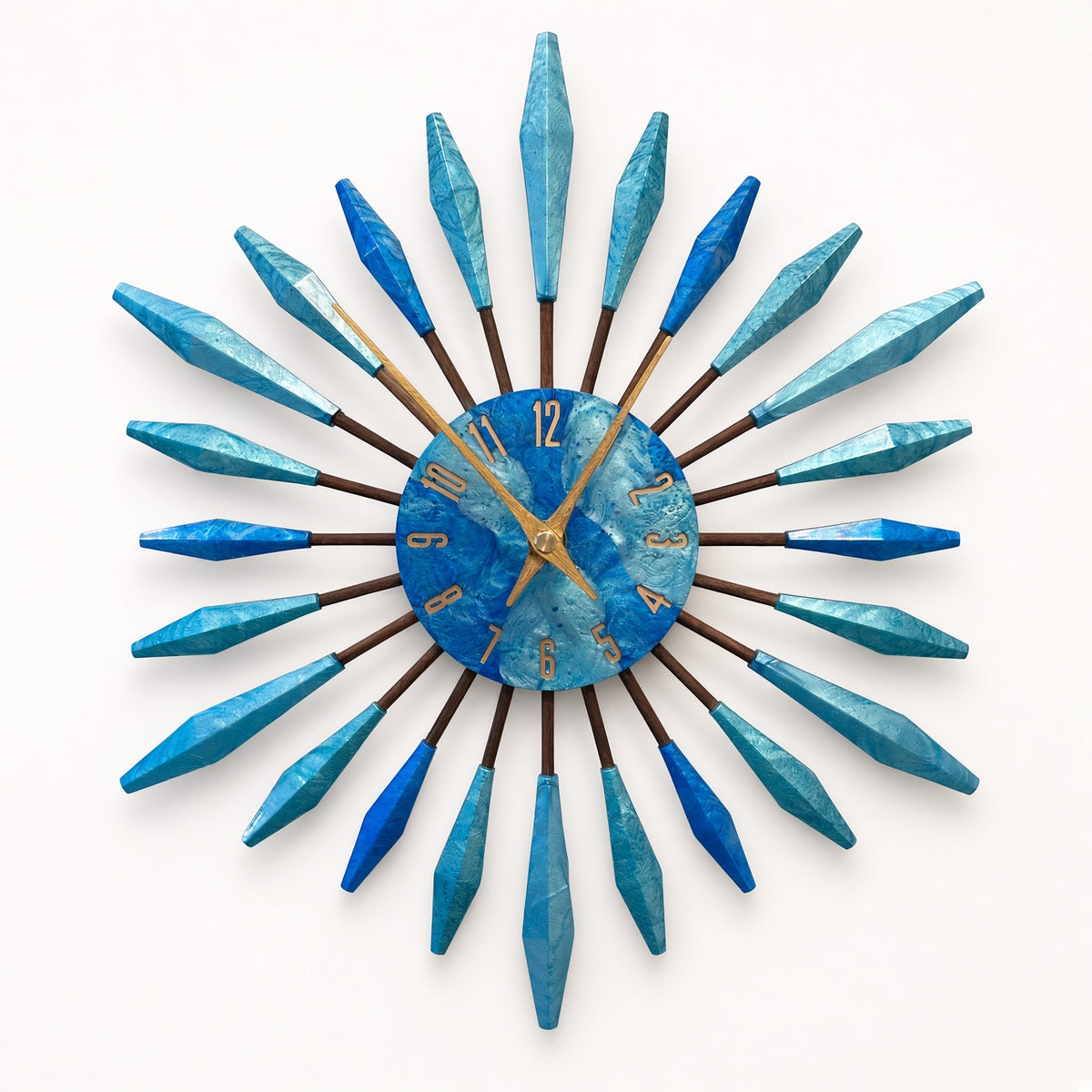 13" Sunburst Clock | Mid-Century Modern