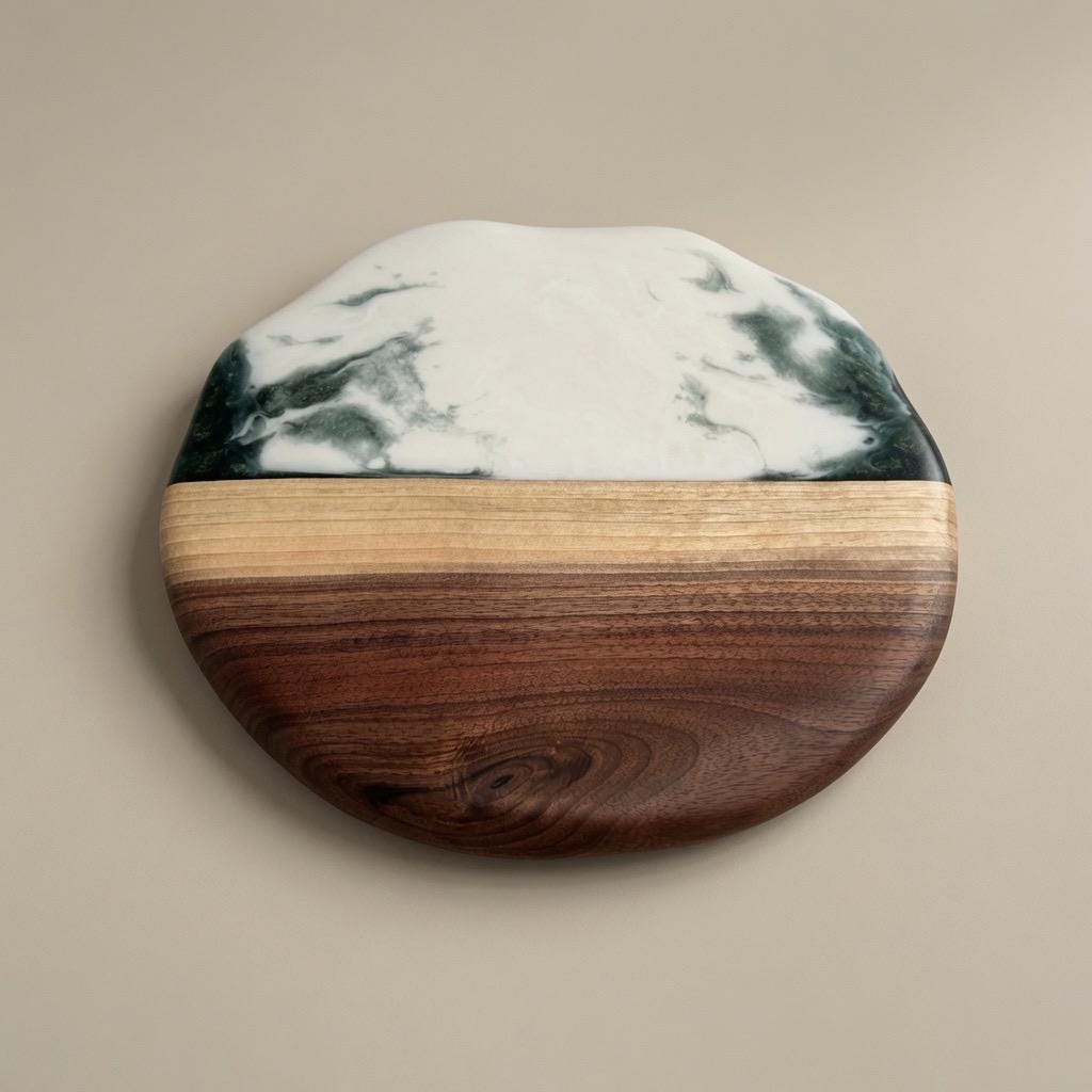 Black Walnut Lazy Susan | Wood and Epoxy Resin | Turntable |