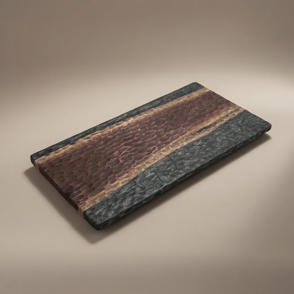 Textured Black Walnut | Epoxy Resin Tray | Serving Tray | Green & Black Walnut |