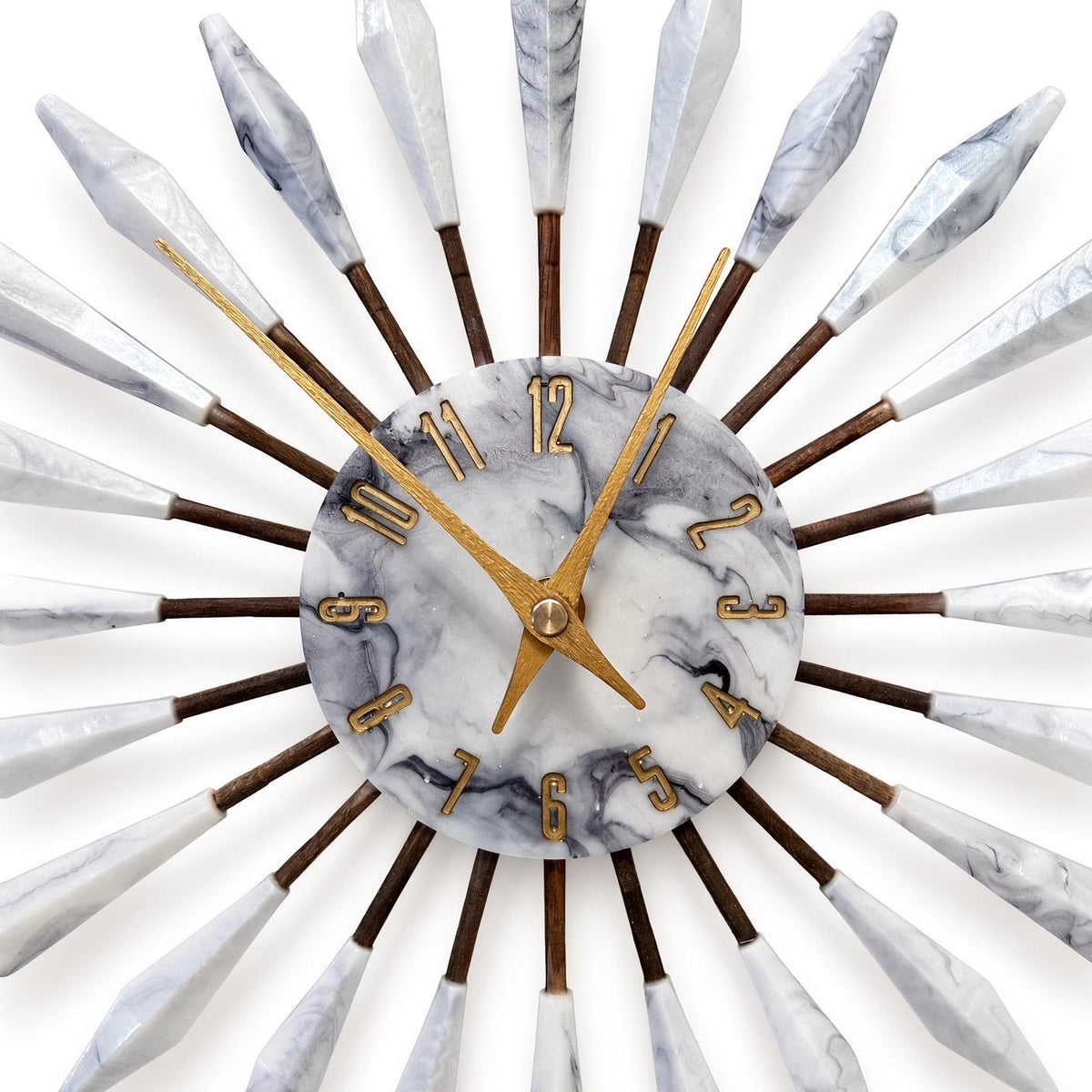 13" Sunburst Clock | Mid-Century Modern