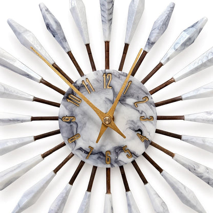 13" Sunburst Clock | Mid-Century Modern