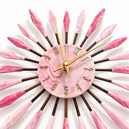 13" Sunburst Clock | Mid-Century Modern