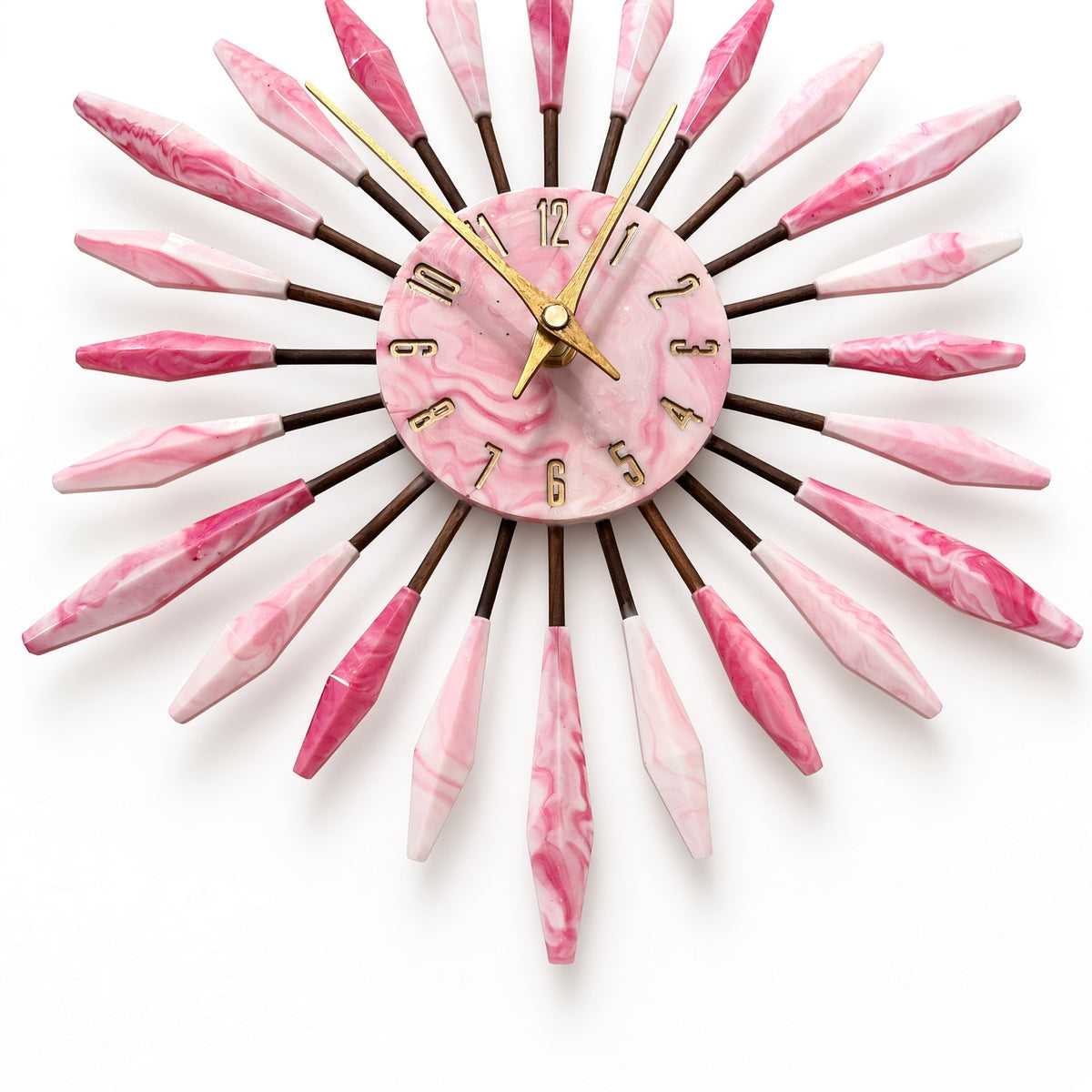 13" Sunburst Clock | Mid-Century Modern
