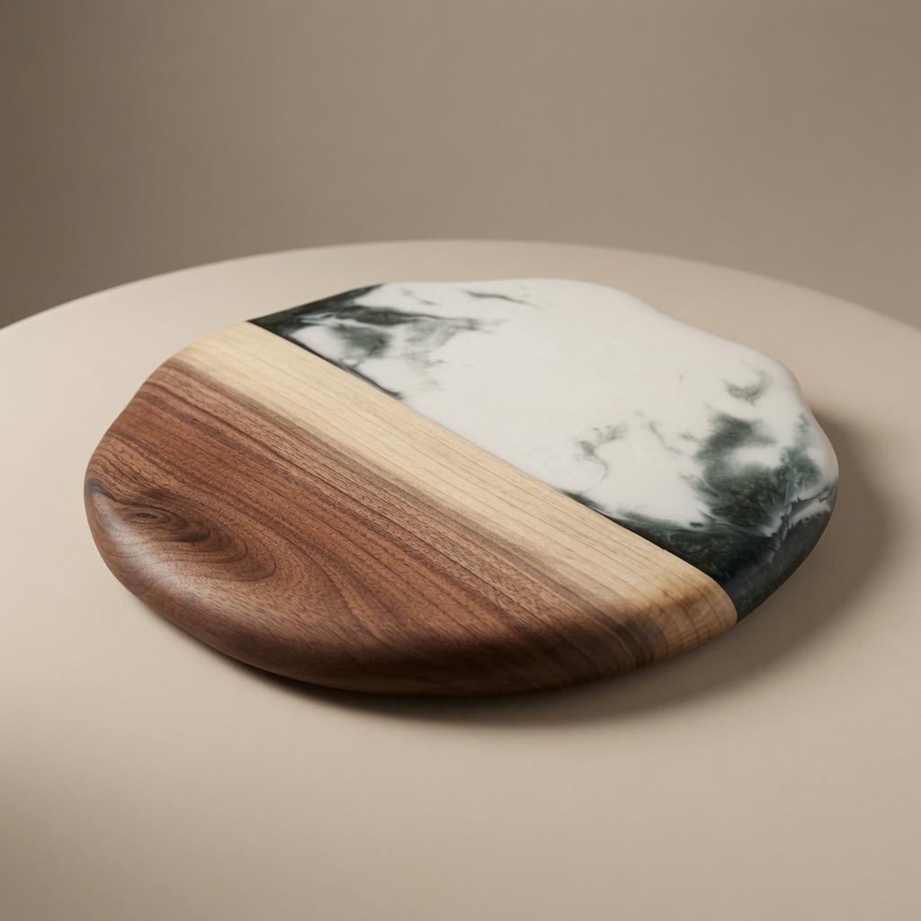 Black Walnut Lazy Susan | Wood and Epoxy Resin | Turntable |