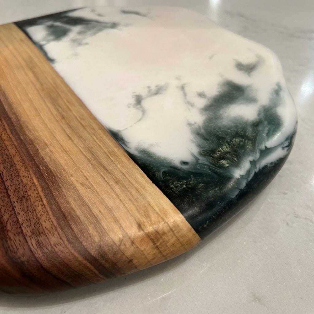 Black Walnut Lazy Susan | Wood and Epoxy Resin | Turntable |