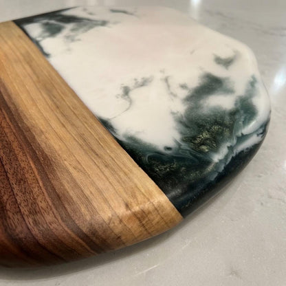 14" Black Walnut & Epoxy Resin Lazy Susan