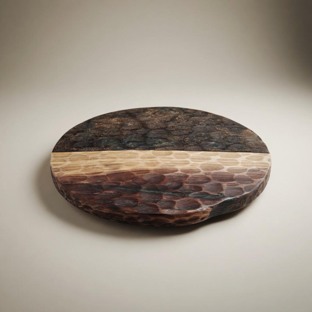 Black Walnut & Epoxy Resin Lazy Susan | Dimpled Texture | Wood, Green and White |