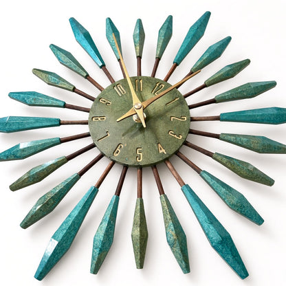13" Sunburst Clock | Mid-Century Modern