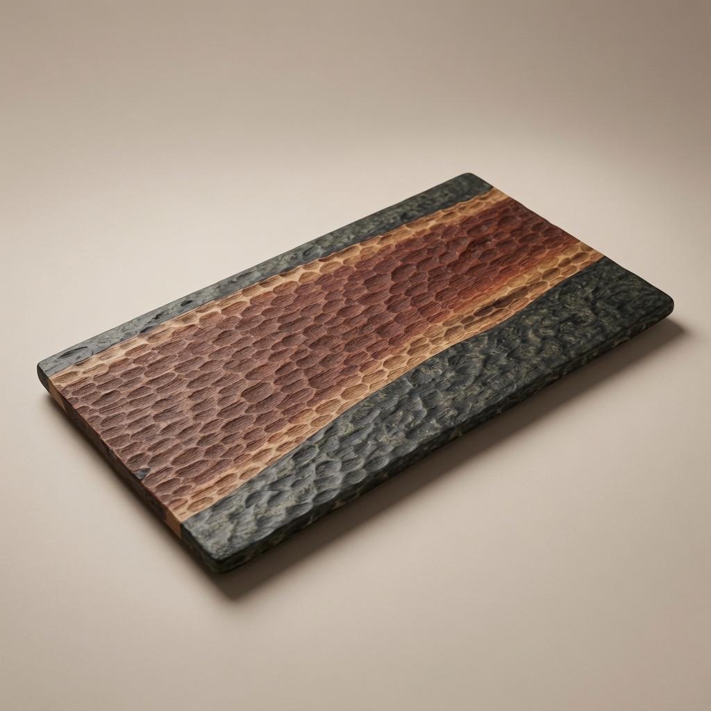 Textured Black Walnut | Epoxy Resin Tray | Serving Tray | Green & Black Walnut |