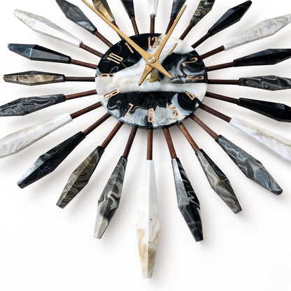 13" Sunburst Clock | Mid-Century Modern