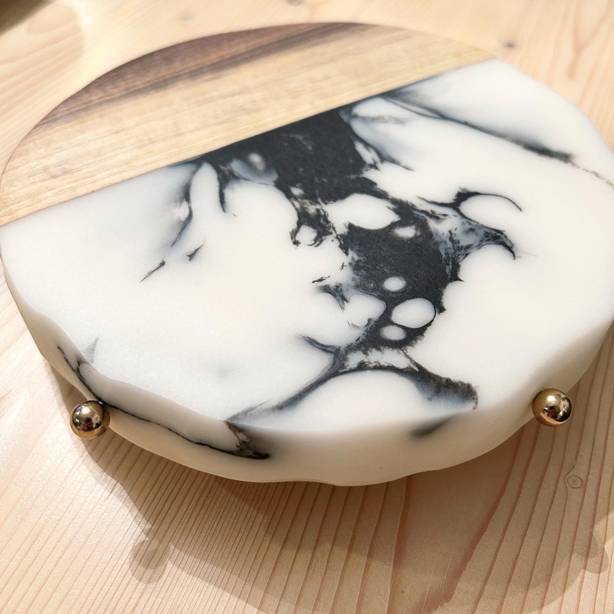 7.5" Black Walnut & Epoxy Resin Lazy Susan