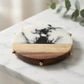 Handcrafted Black Walnut & Epoxy Resin Lazy Susan | Brass Accents |