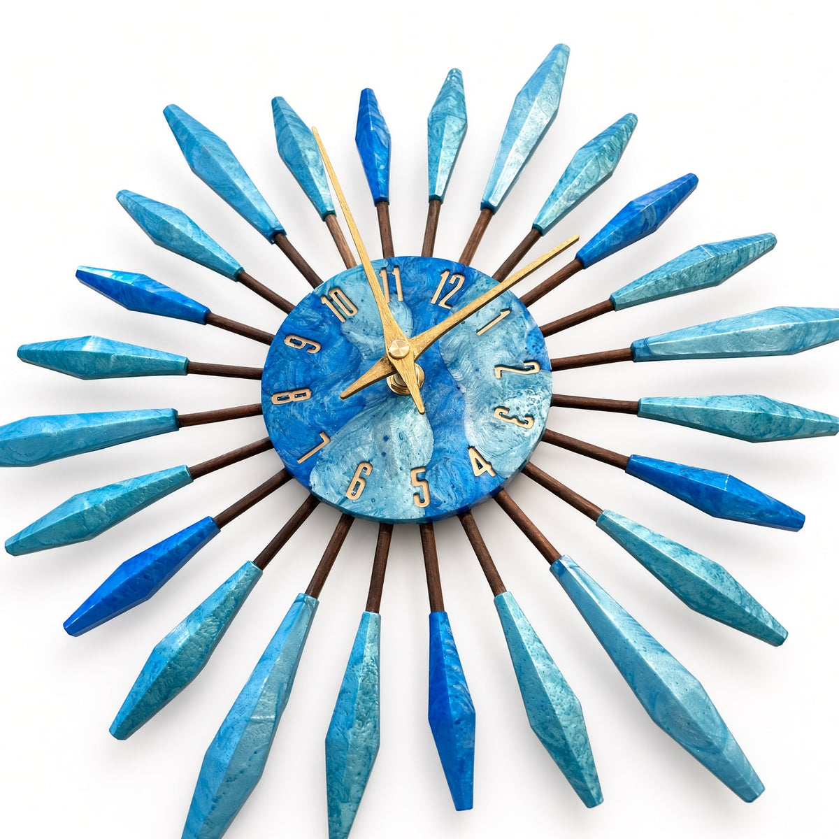 13" Sunburst Clock | Mid-Century Modern