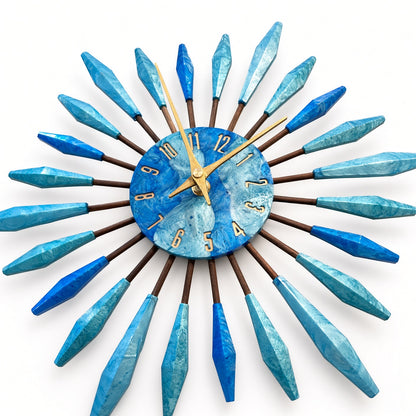 13" Sunburst Clock | Mid-Century Modern