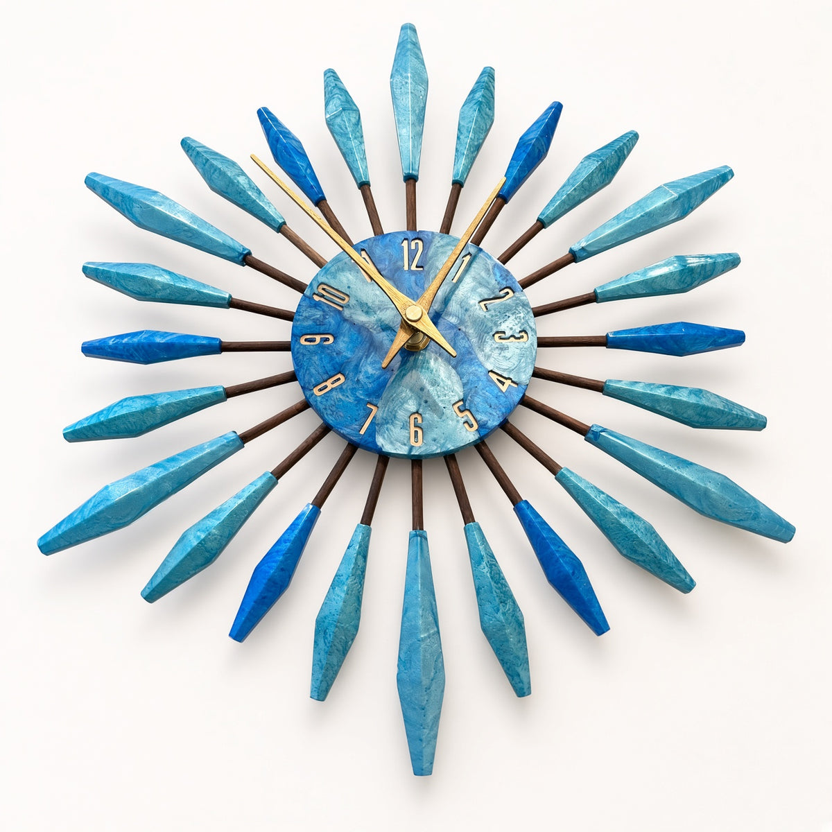 13" Sunburst Clock | Mid-Century Modern