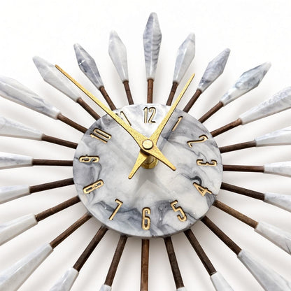 13" Sunburst Clock | Mid-Century Modern