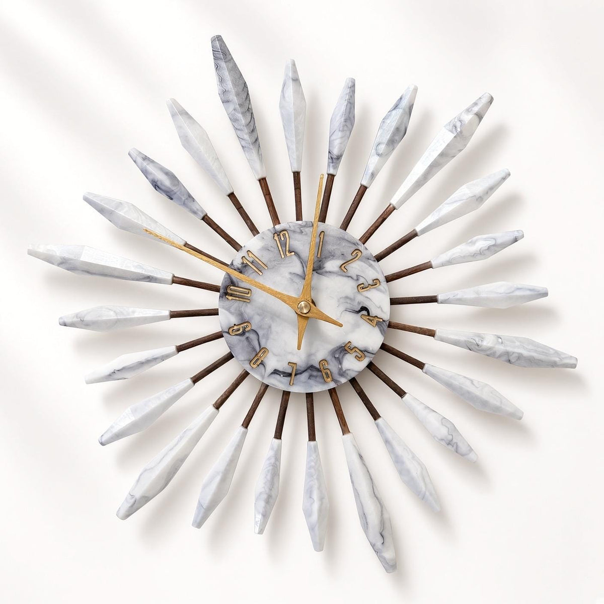 13" Sunburst Clock | Mid-Century Modern