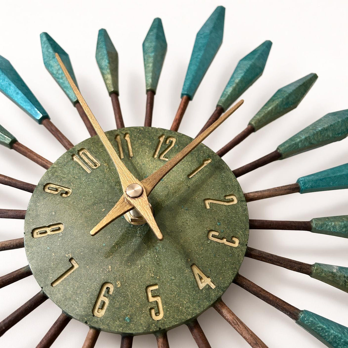 13" Sunburst Clock | Mid-Century Modern