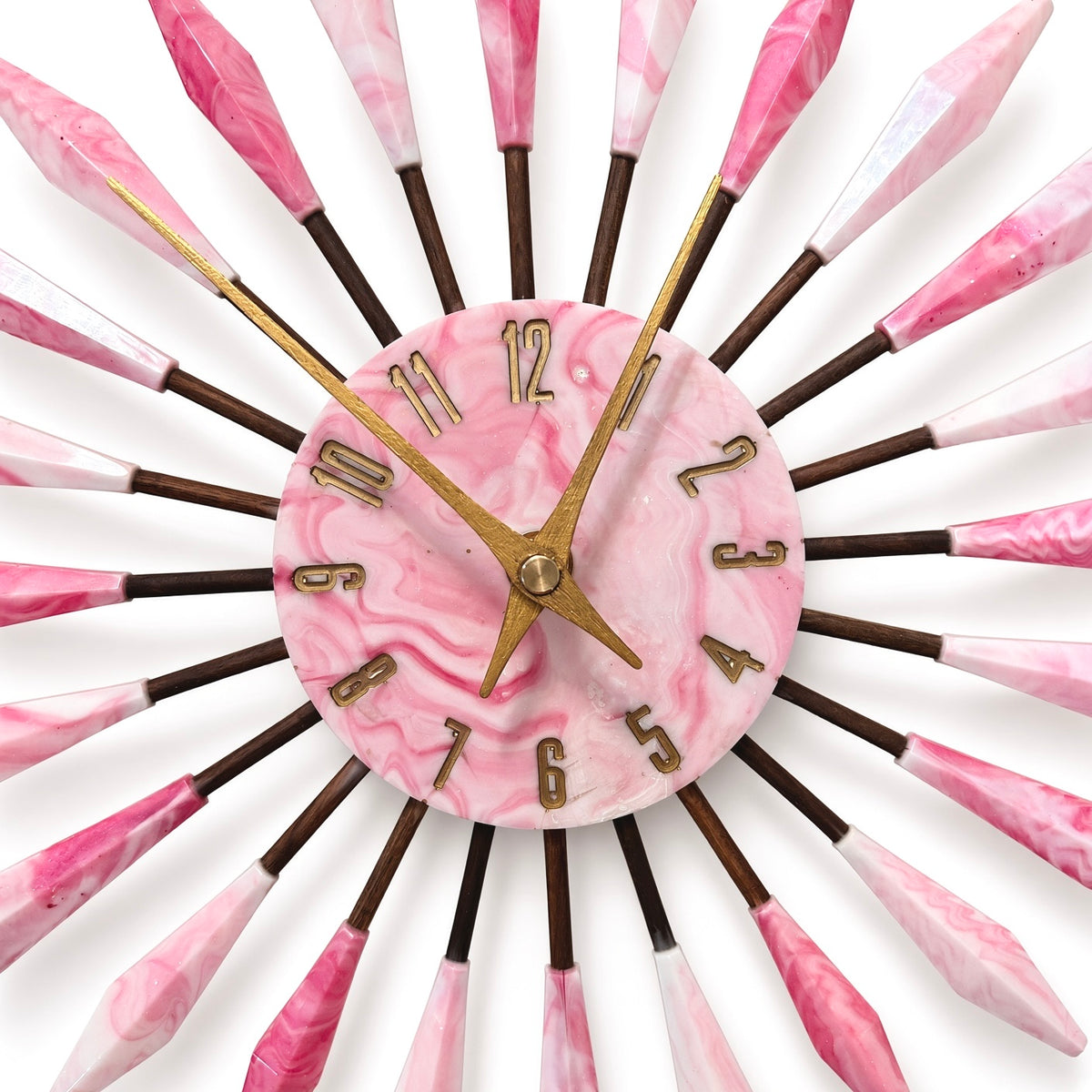 13" Sunburst Clock | Mid-Century Modern