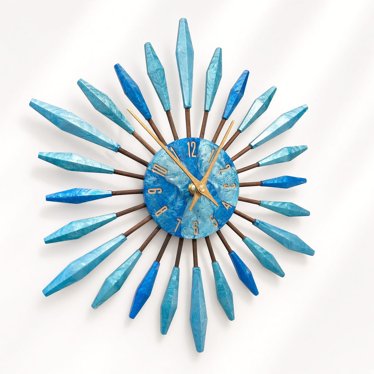 13" Sunburst Clock | Mid-Century Modern