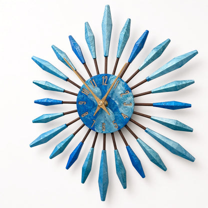 13" Sunburst Clock | Mid-Century Modern