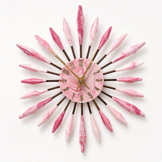 13" Sunburst Clock | Mid-Century Modern