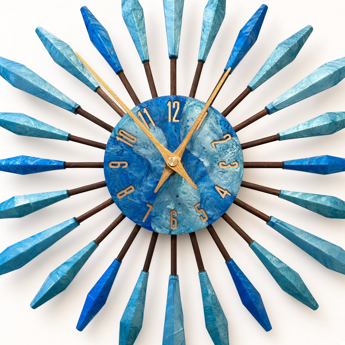 13" Sunburst Clock | Mid-Century Modern
