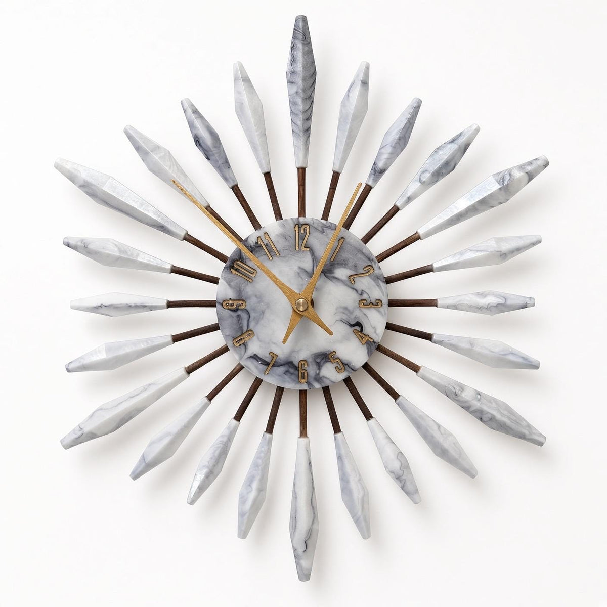 13" Sunburst Clock | Mid-Century Modern