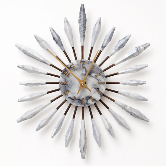 13" Sunburst Clock | Mid-Century Modern