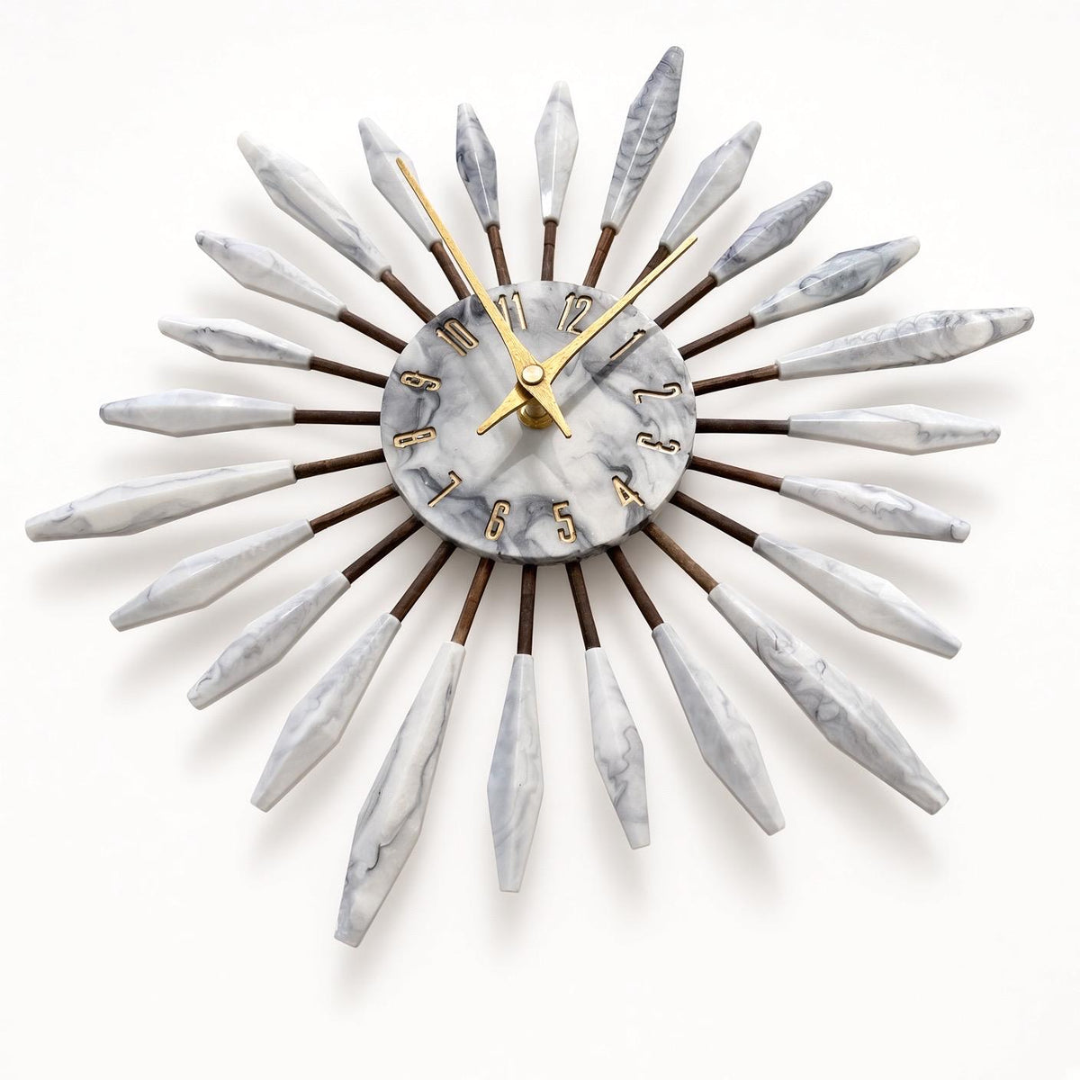 13" Sunburst Clock | Mid-Century Modern