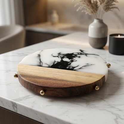 7.5" Black Walnut & Epoxy Resin Lazy Susan