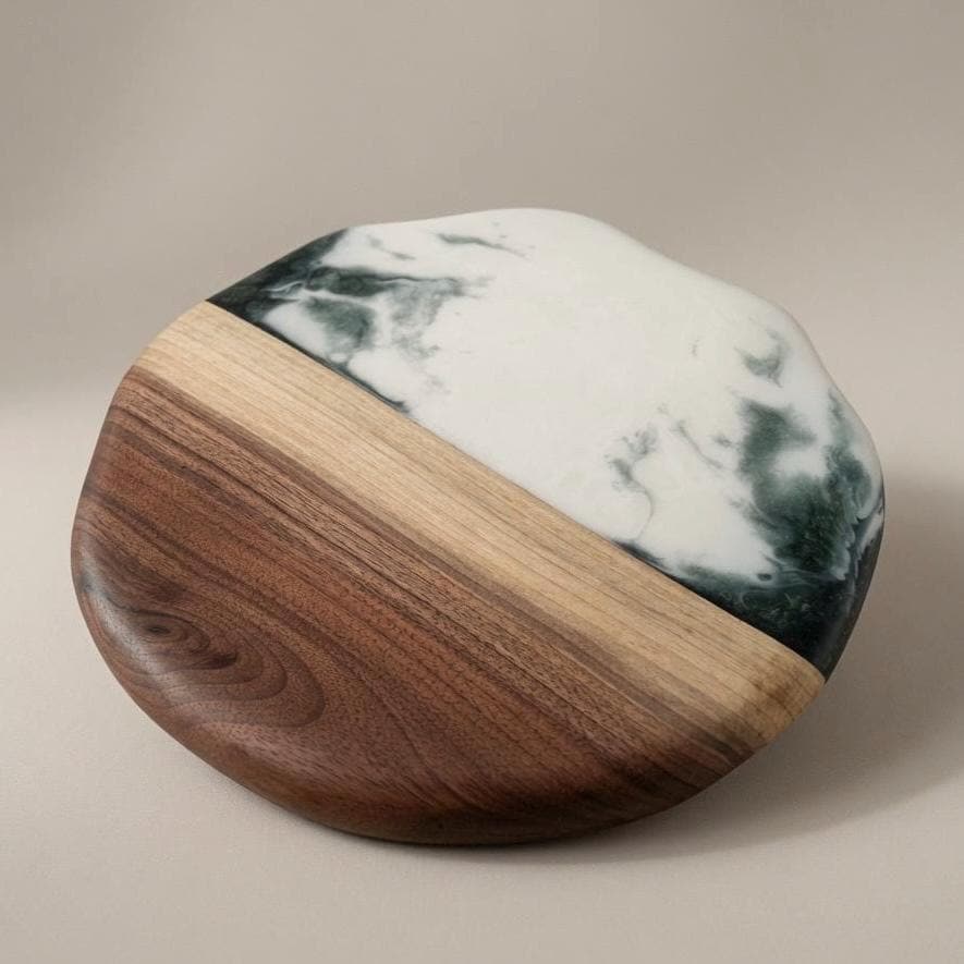Black Walnut Lazy Susan | Wood and Epoxy Resin | Turntable |