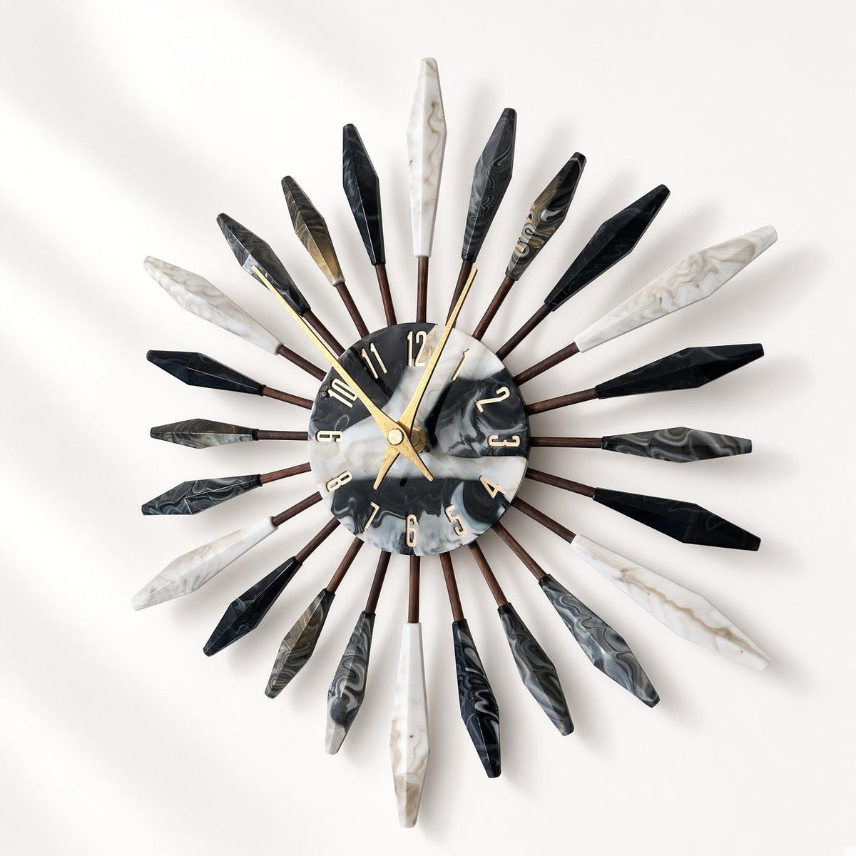 13" Sunburst Clock | Mid-Century Modern