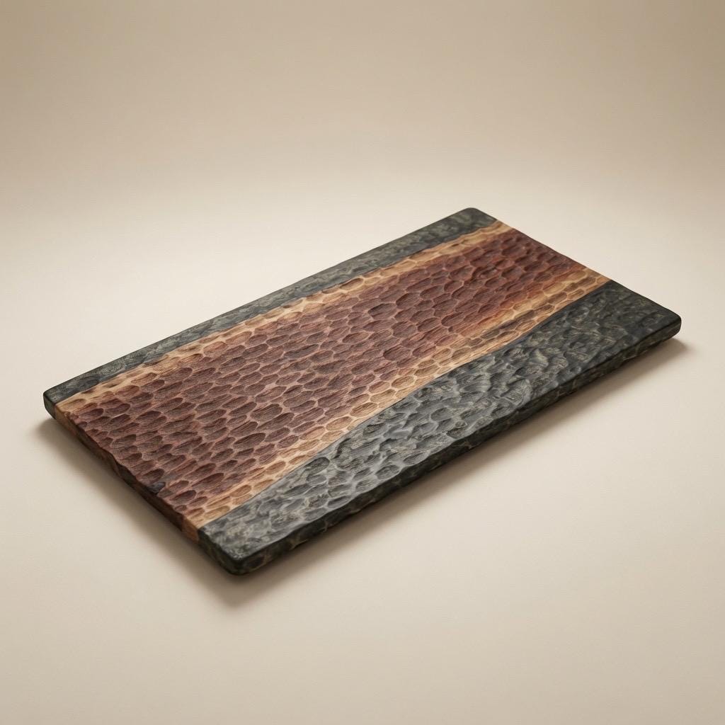 Textured Black Walnut | Epoxy Resin Tray | Serving Tray | Green & Black Walnut |