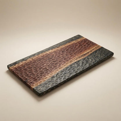 12"x24" Textured Black Walnut Epoxy Serving Tray