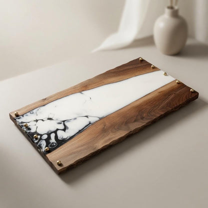 12"x24" Black Walnut Epoxy River Serving Tray