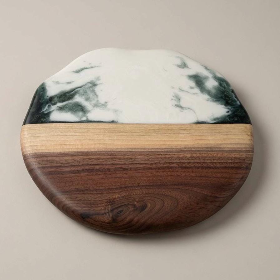 Black Walnut Lazy Susan | Wood and Epoxy Resin | Turntable |