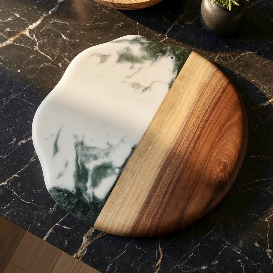 Black Walnut Lazy Susan | Wood and Epoxy Resin | Turntable |