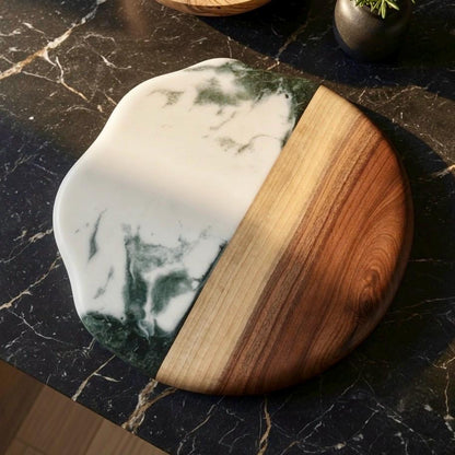 14" Black Walnut & Epoxy Resin Lazy Susan