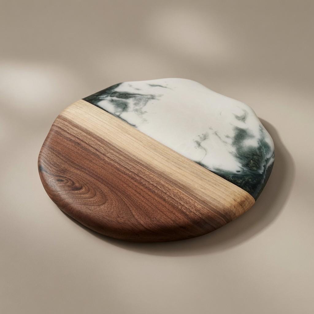 Black Walnut Lazy Susan | Wood and Epoxy Resin | Turntable |