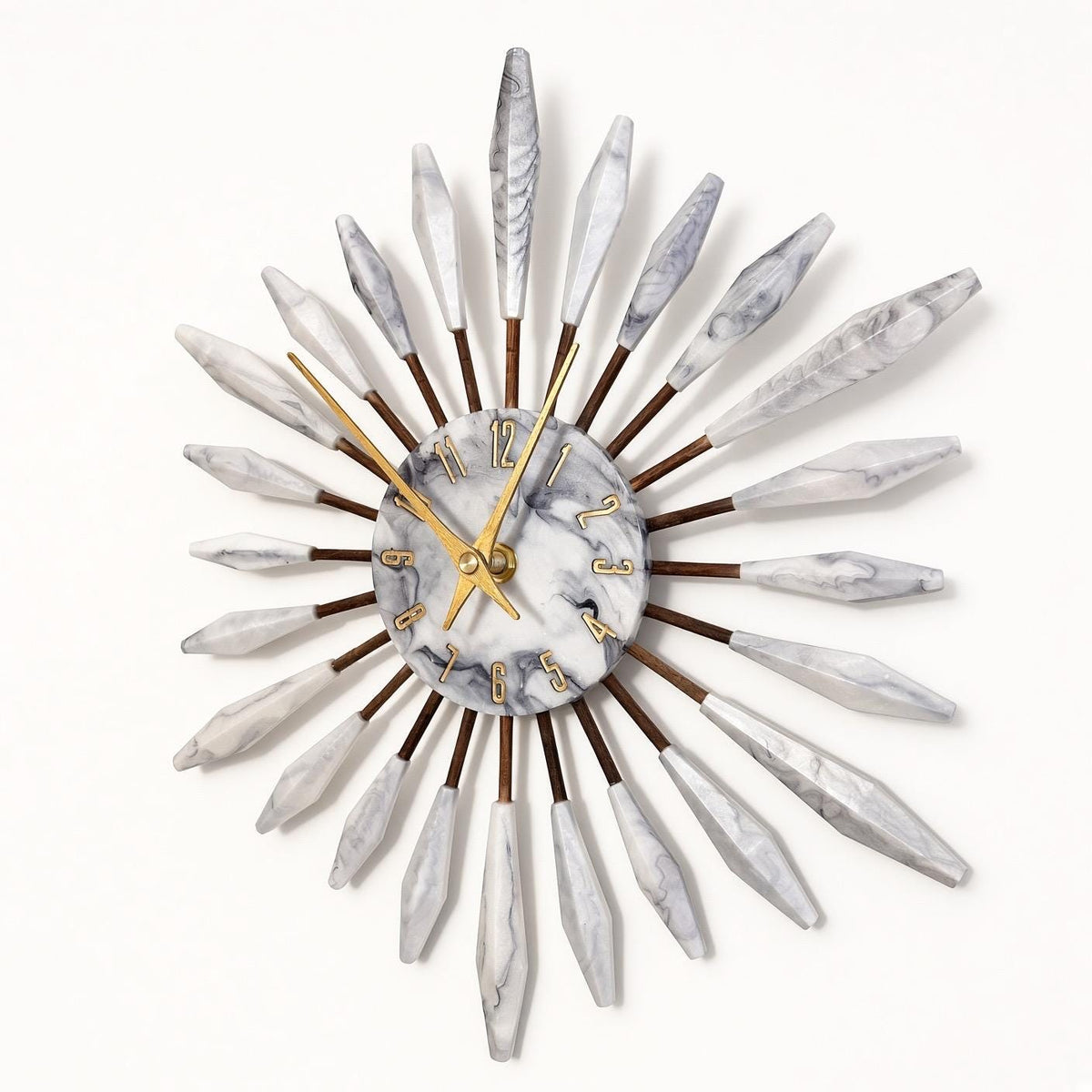 13" Sunburst Clock | Mid-Century Modern