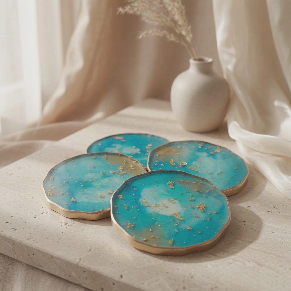 Load video: 22" Marbled epoxy resin lazy susan in a modern octagonal shape